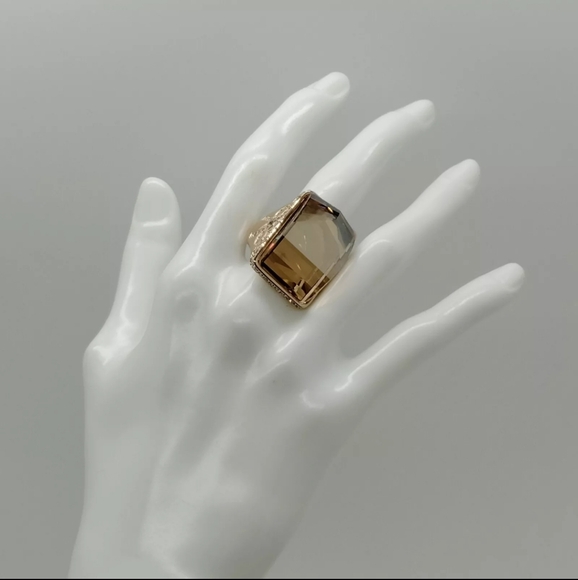 CHRISTIAN DIOR LOGO BIJOU RIBBON CRYSTAL RING - Picture 1 of 12